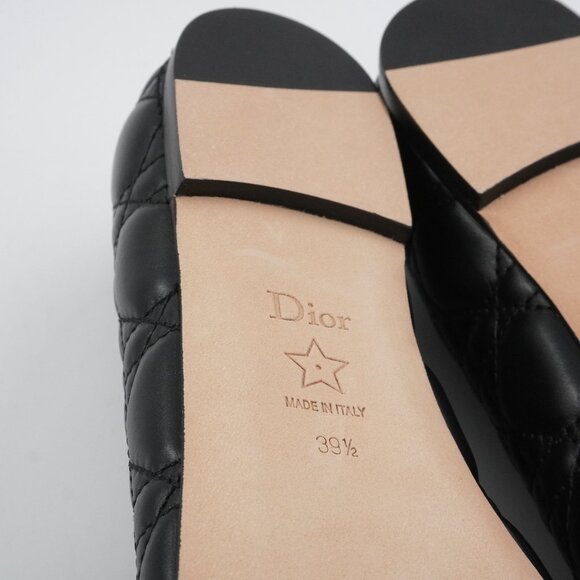 Dior Ballet Flats In Black Quilted Cannage Calfskin Leather - Size 39.5 NWD - Picture 12 of 16